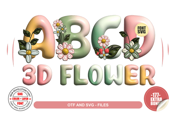 3D Flower Font: A Lively Typeface for Creative Projects