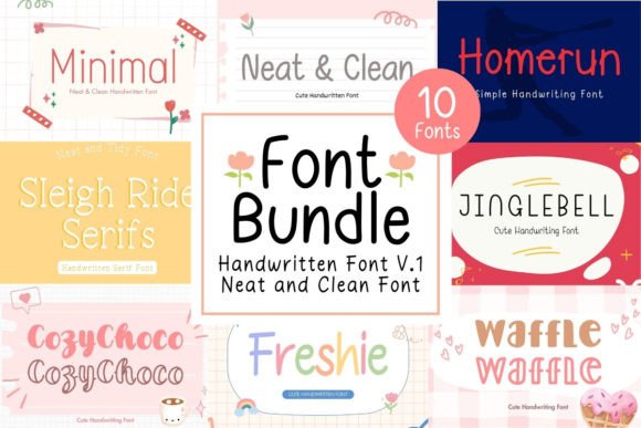 Neat & Clean Handwritten Font Bundle V.1: Your Go-To Collection